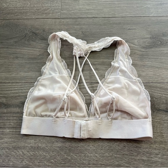 PINK by Victoria’s Secret Womens Cream Lacey Bralette Daisy Print Size Small - Picture 4 of 6